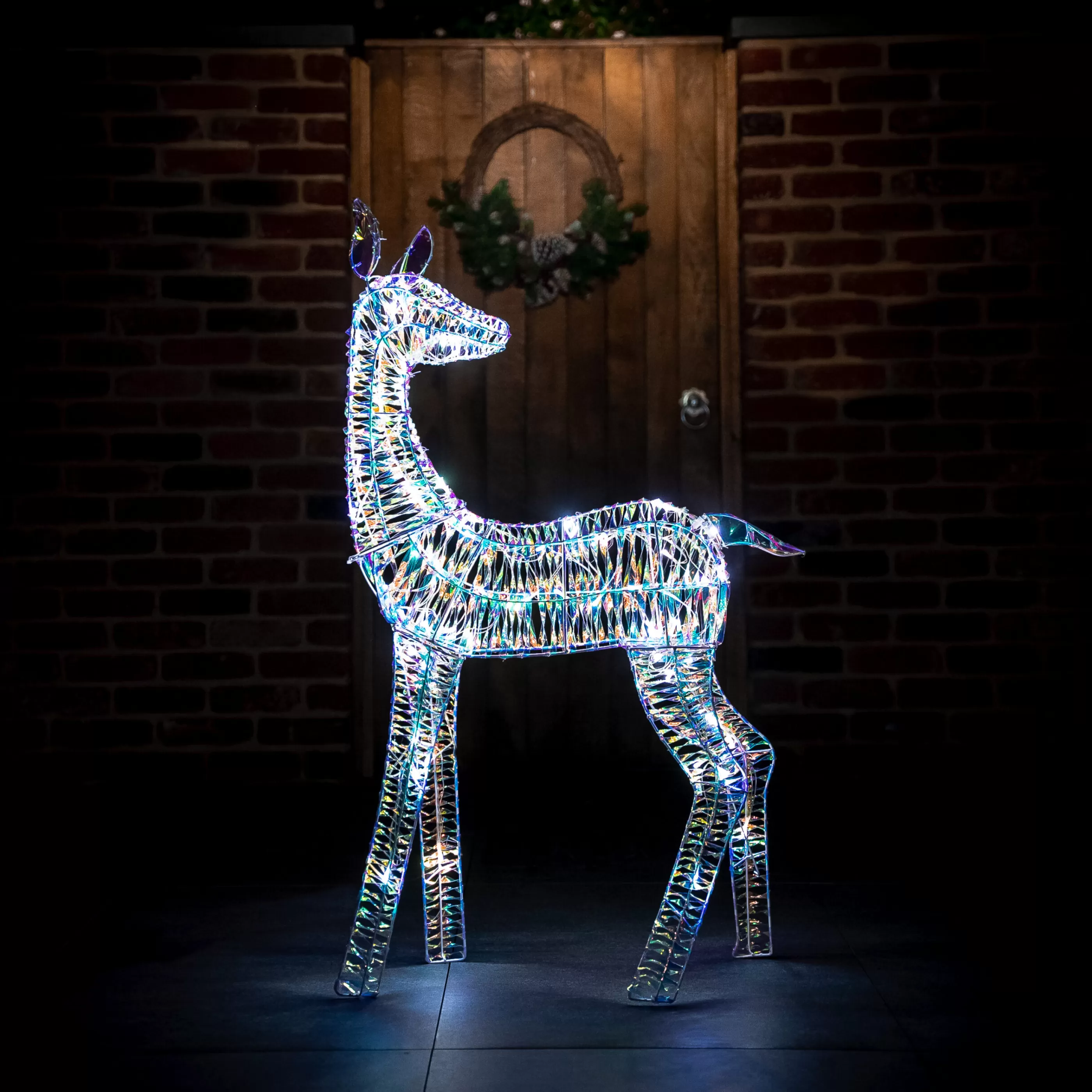 110Cm Iridescent Reindeer With 70 White Led Lights*Christmas Land New