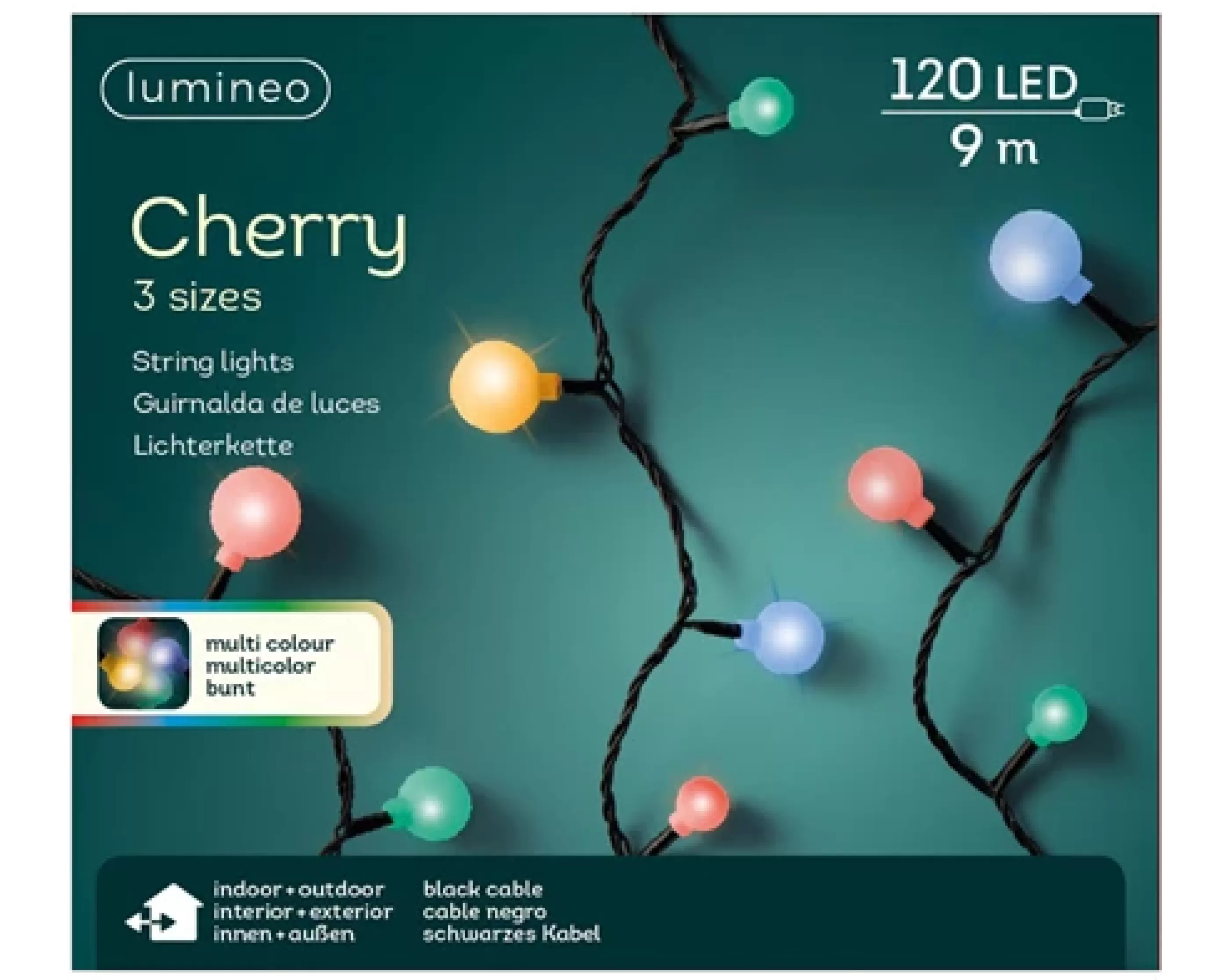 120 Led Multicolour Three Size Cherry Christmas Lights*Christmas Land Store