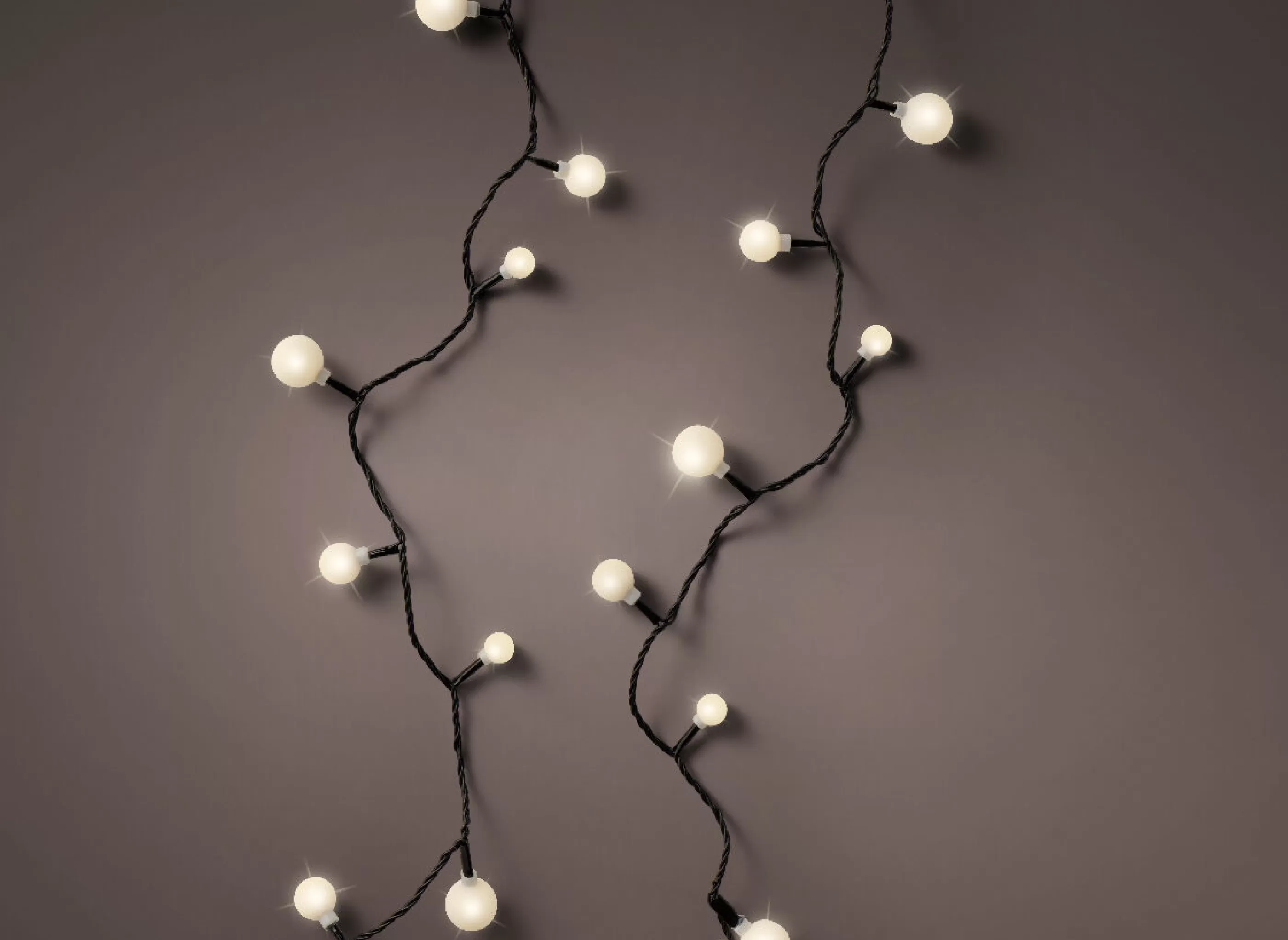 120 Led Warm White 3 Size Cherry Christmas Lights*Christmas Land Sale
