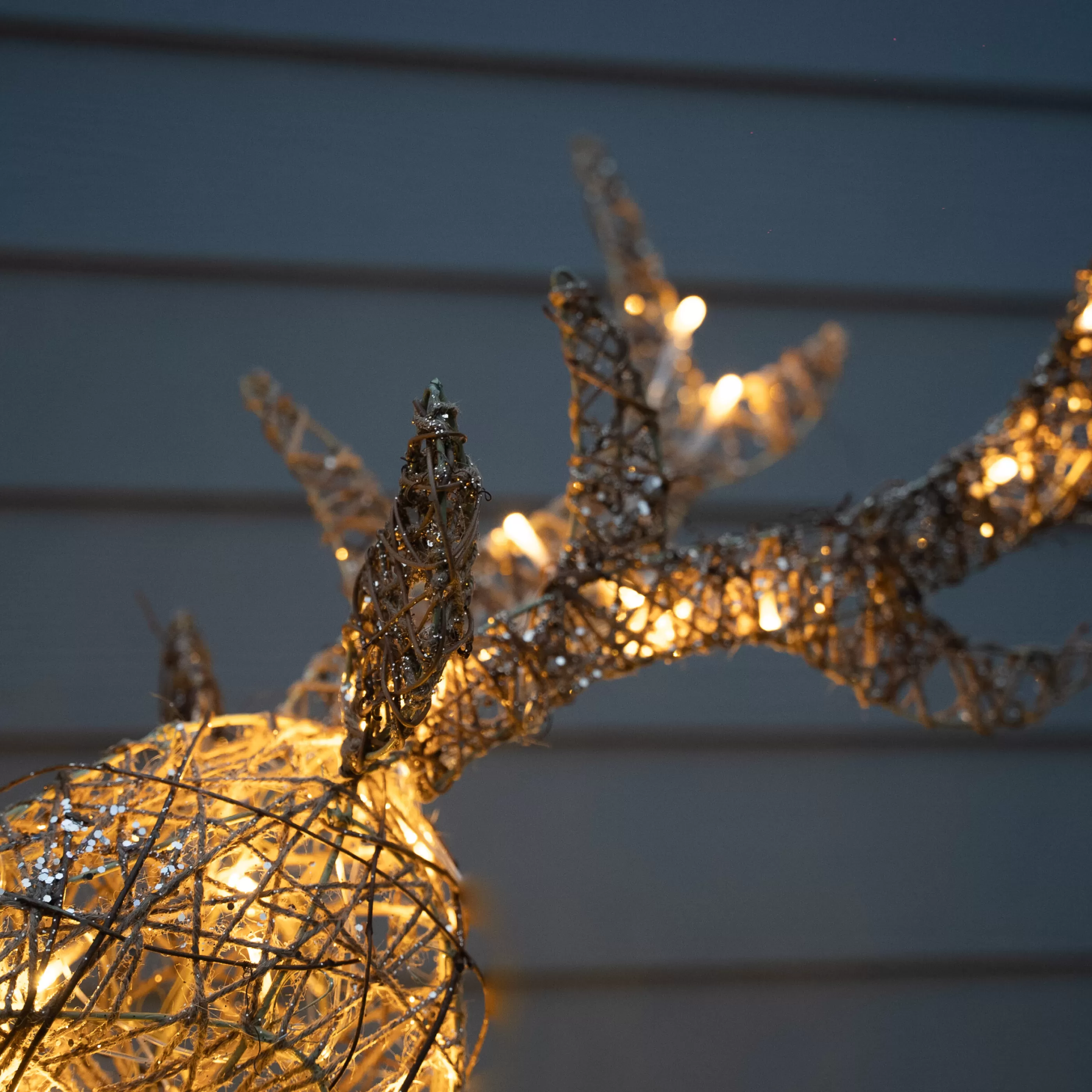 130Cm Gold Glitter Reindeer With 80 Warm White Led Lights*Christmas Land Clearance