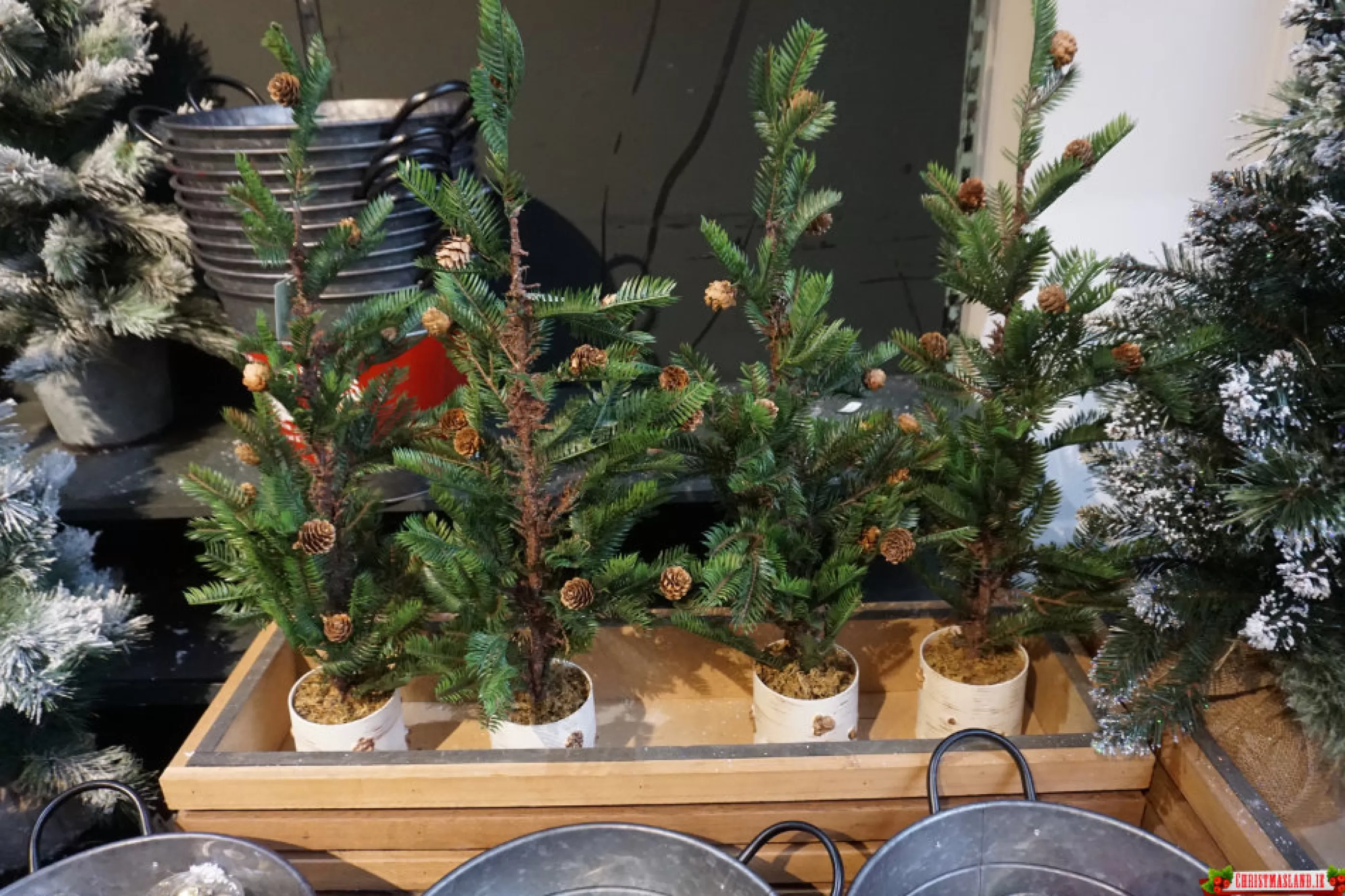 2.5Ft Pine Cone Mini Artificial Christmas Tree In Scandi Pot*Christmas Land Store