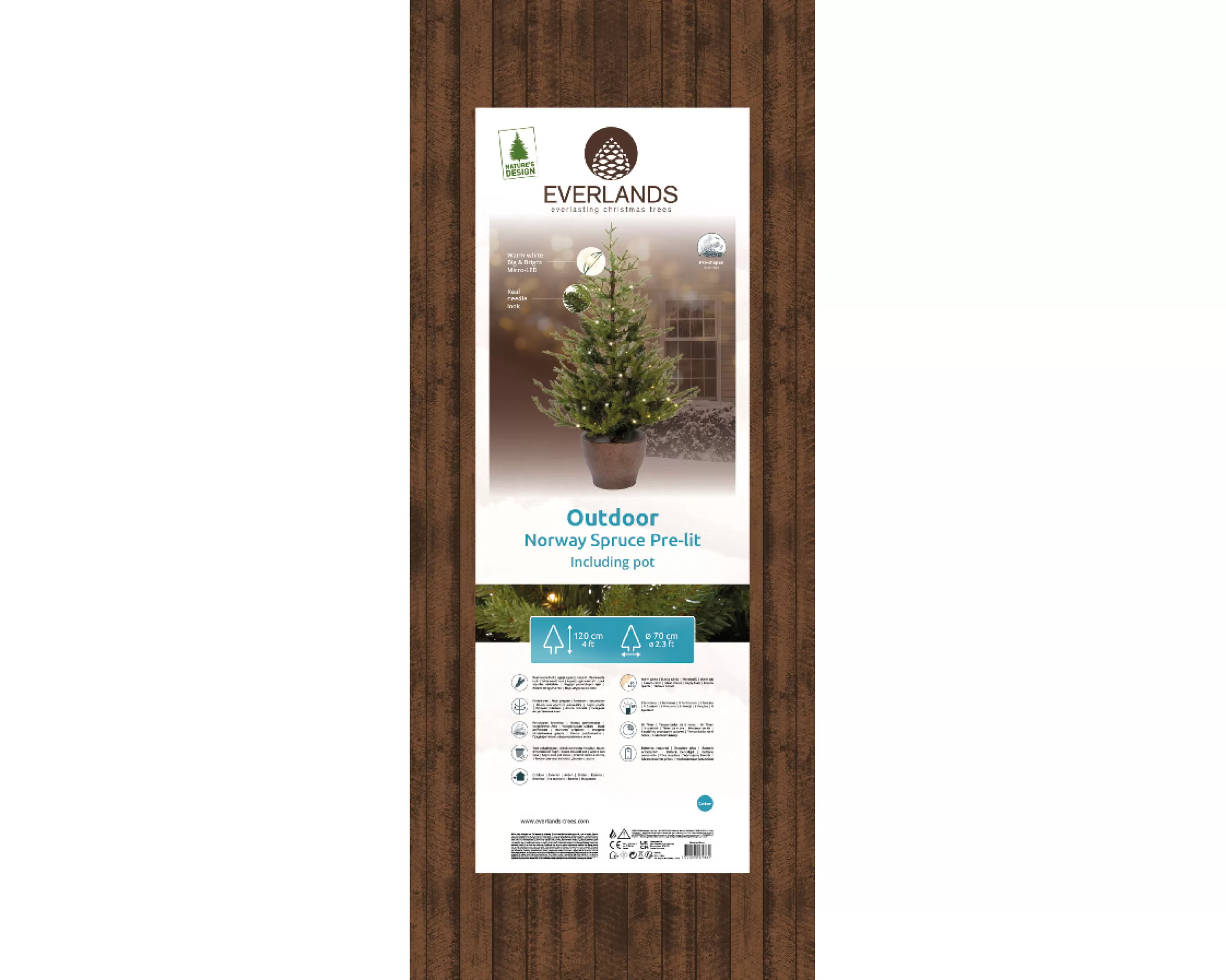 4Ft Potted Luxury Norway Spruce Pre-Lit Mini Artificial Christmas Tree*Christmas Land Outlet