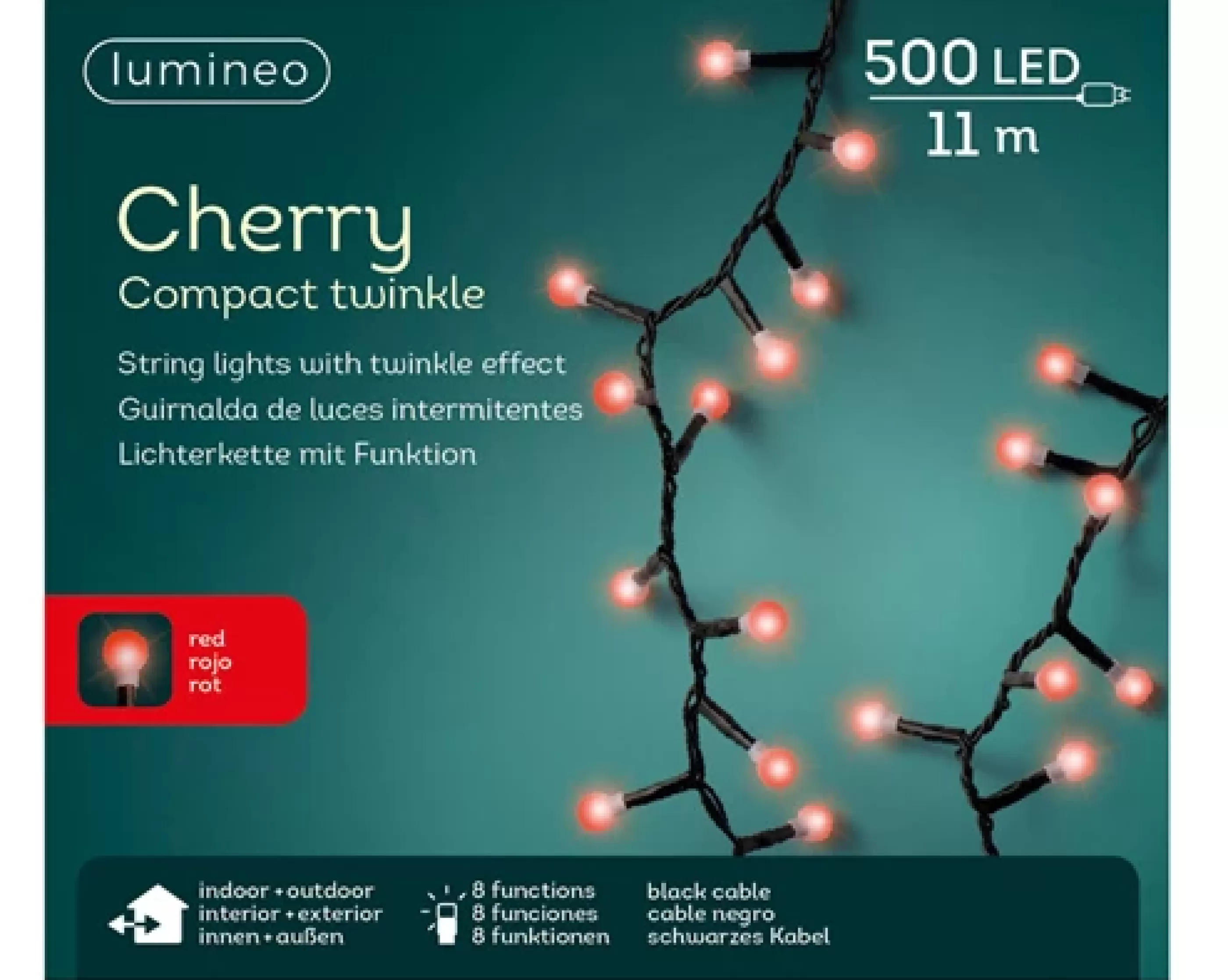 500 Cherry Red Compact Christmas Lights*Christmas Land Cheap