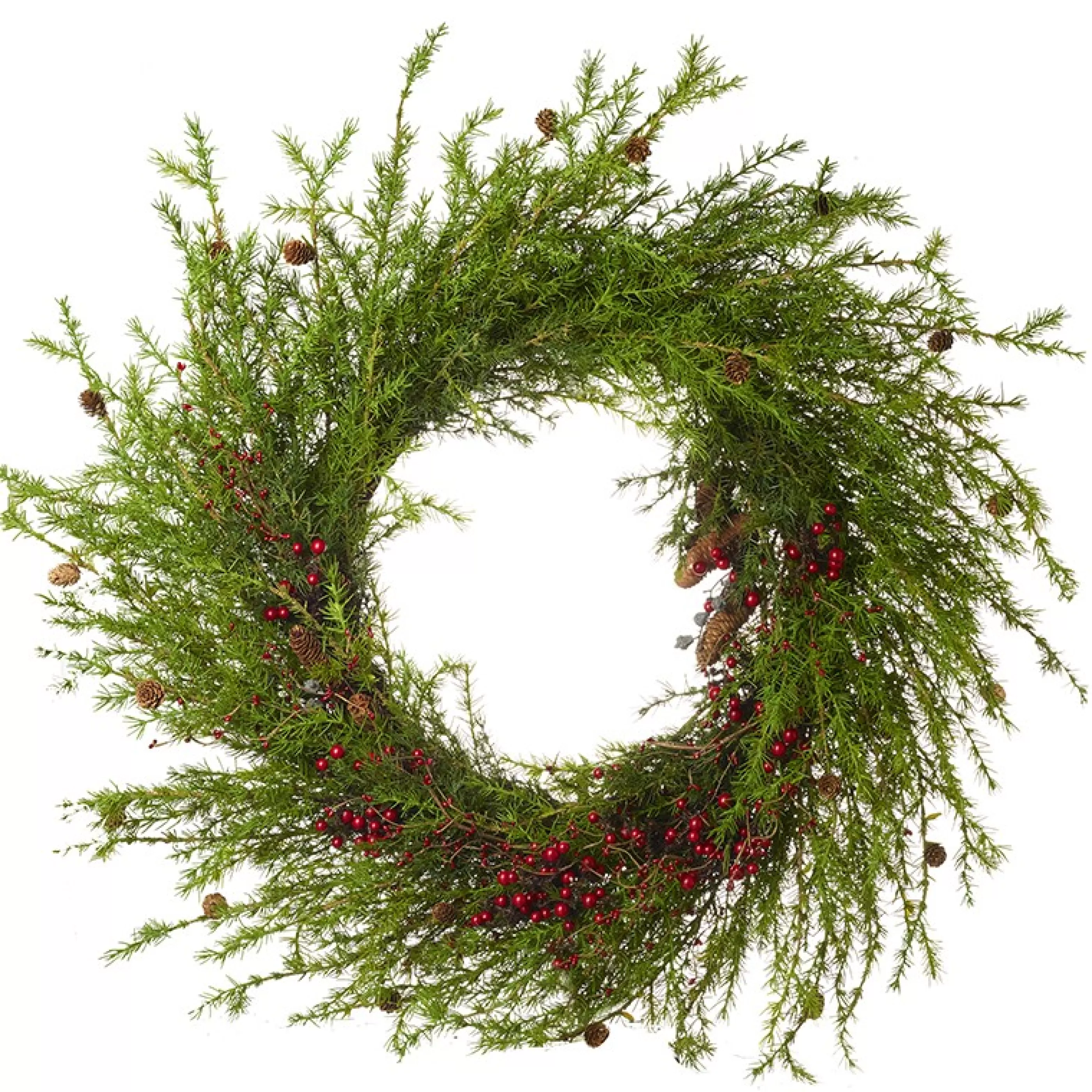 50″ (127Cm) Green Spray And Red Berry Christmas Wreath*Christmas Land Cheap