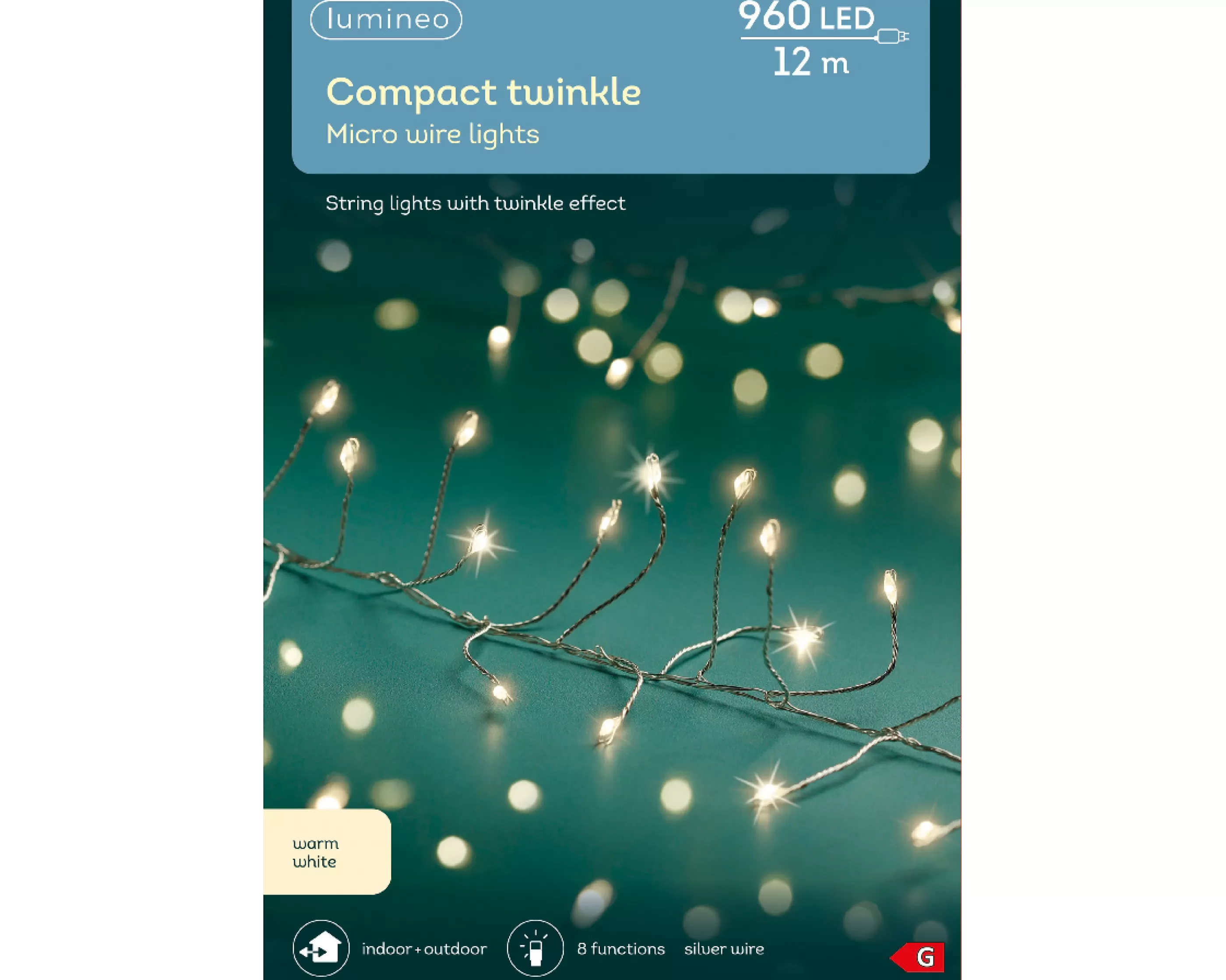 960 Micro Led Compact Twinkle Christmas Lights Warm White Silver Wire*Christmas Land Sale