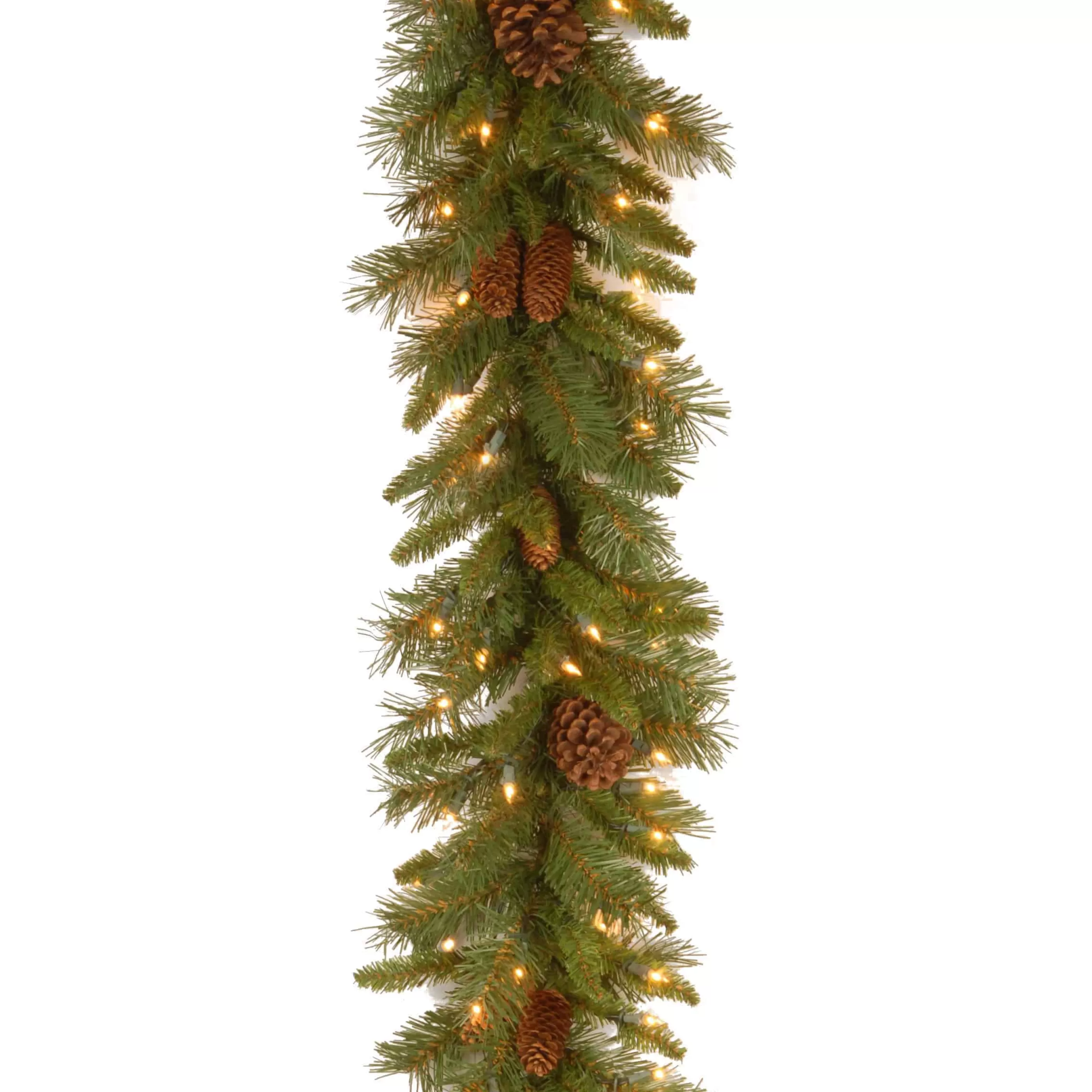 9Ft Pine Cone Pre-Lit Christmas Garland*Christmas Land Shop