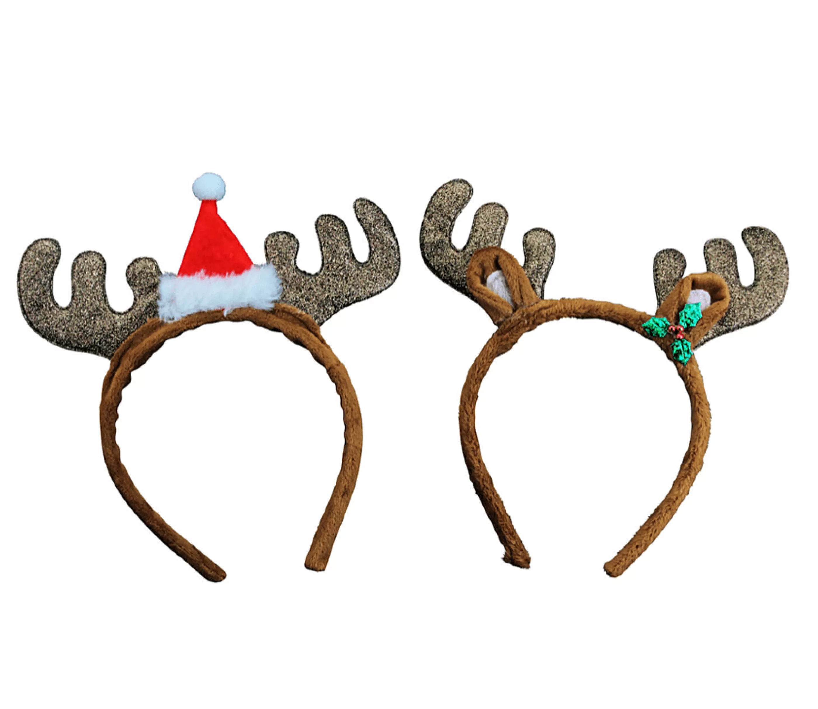 Fabric Glitter Antlers With Holly/ Hat Hairband*Christmas Land Sale