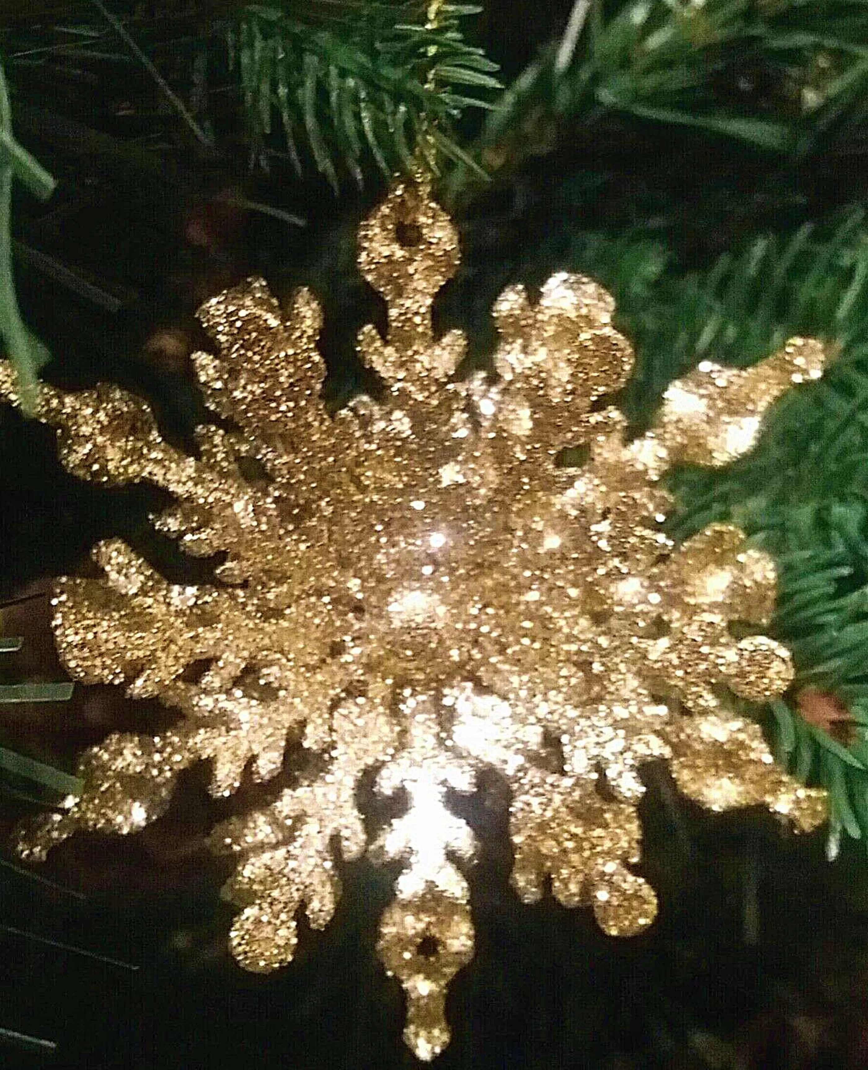 Gold Glitter Snowflake – Christmas Tree Decor*Christmas Land Best