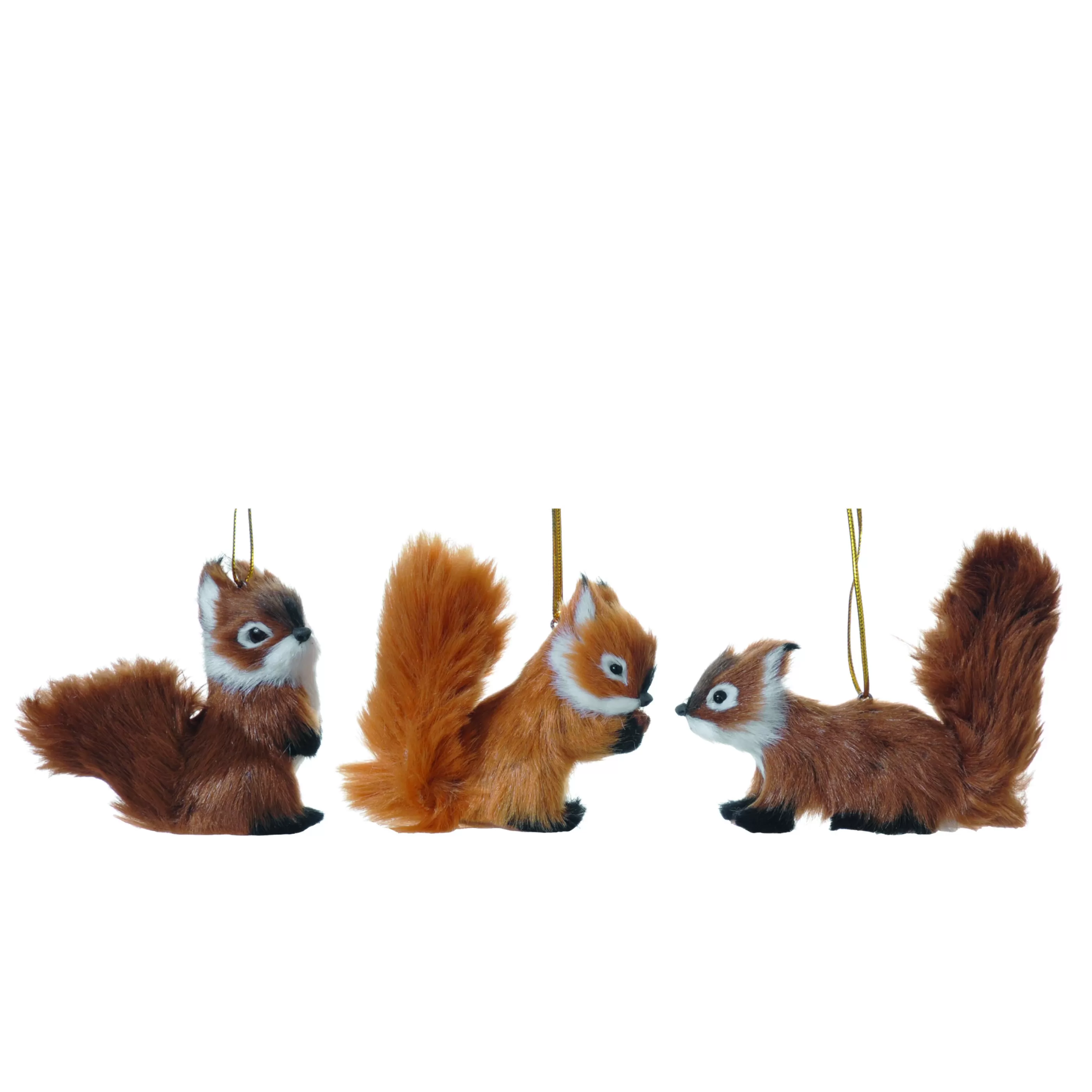 Set Of 3 Suspended 10Cm Squirrel Decorations For Enchanting Christmas Trees*Christmas Land Outlet