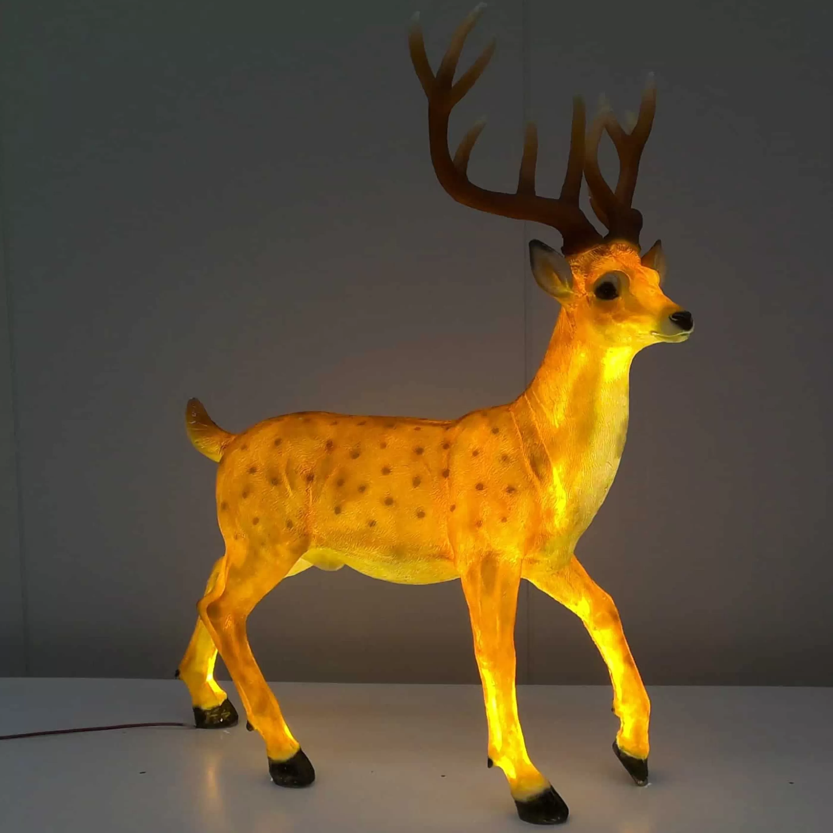 Standing Stag Deer With Warm White Led Lights*Christmas Land Clearance