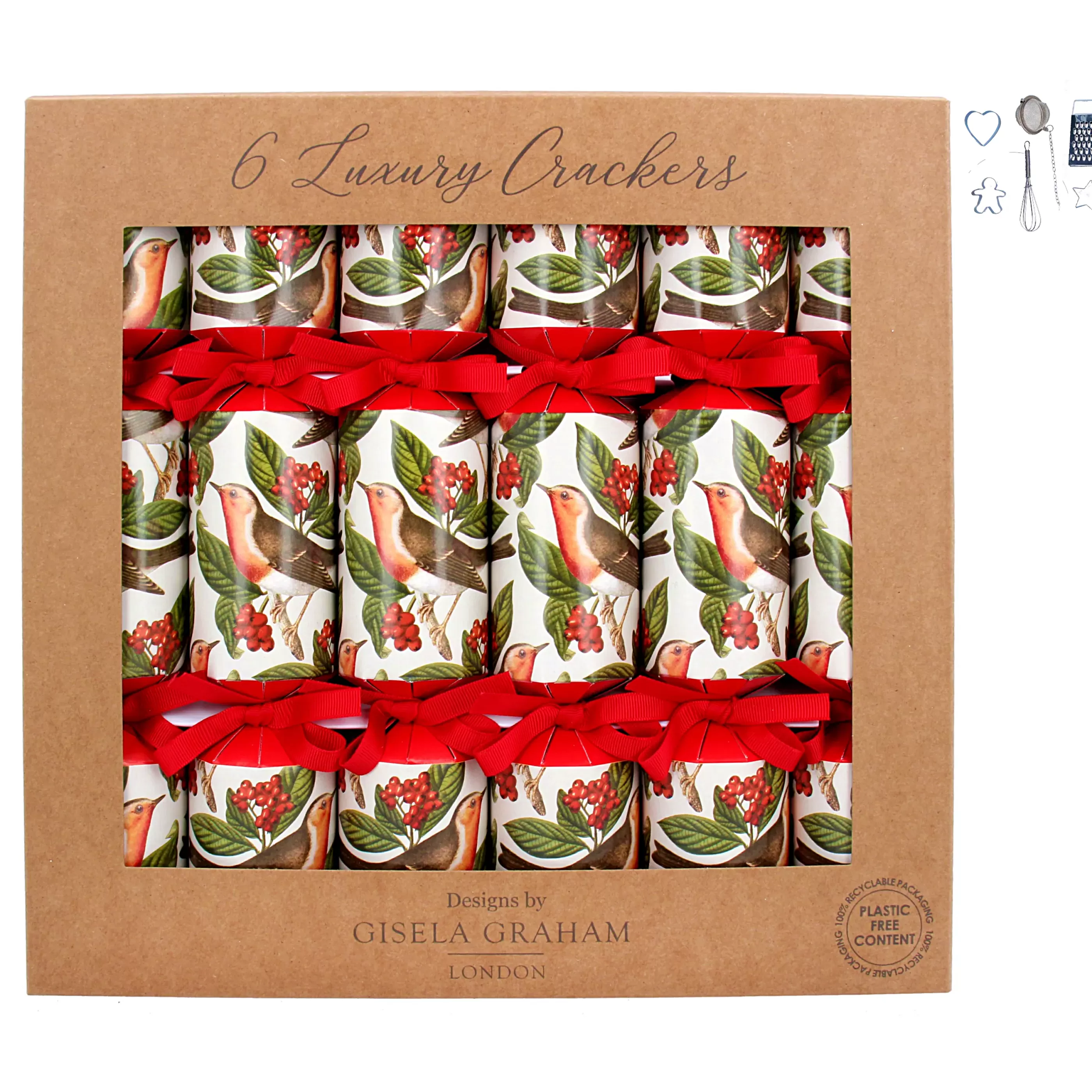 Woodland Robin Christmas Crackers*Christmas Land Discount